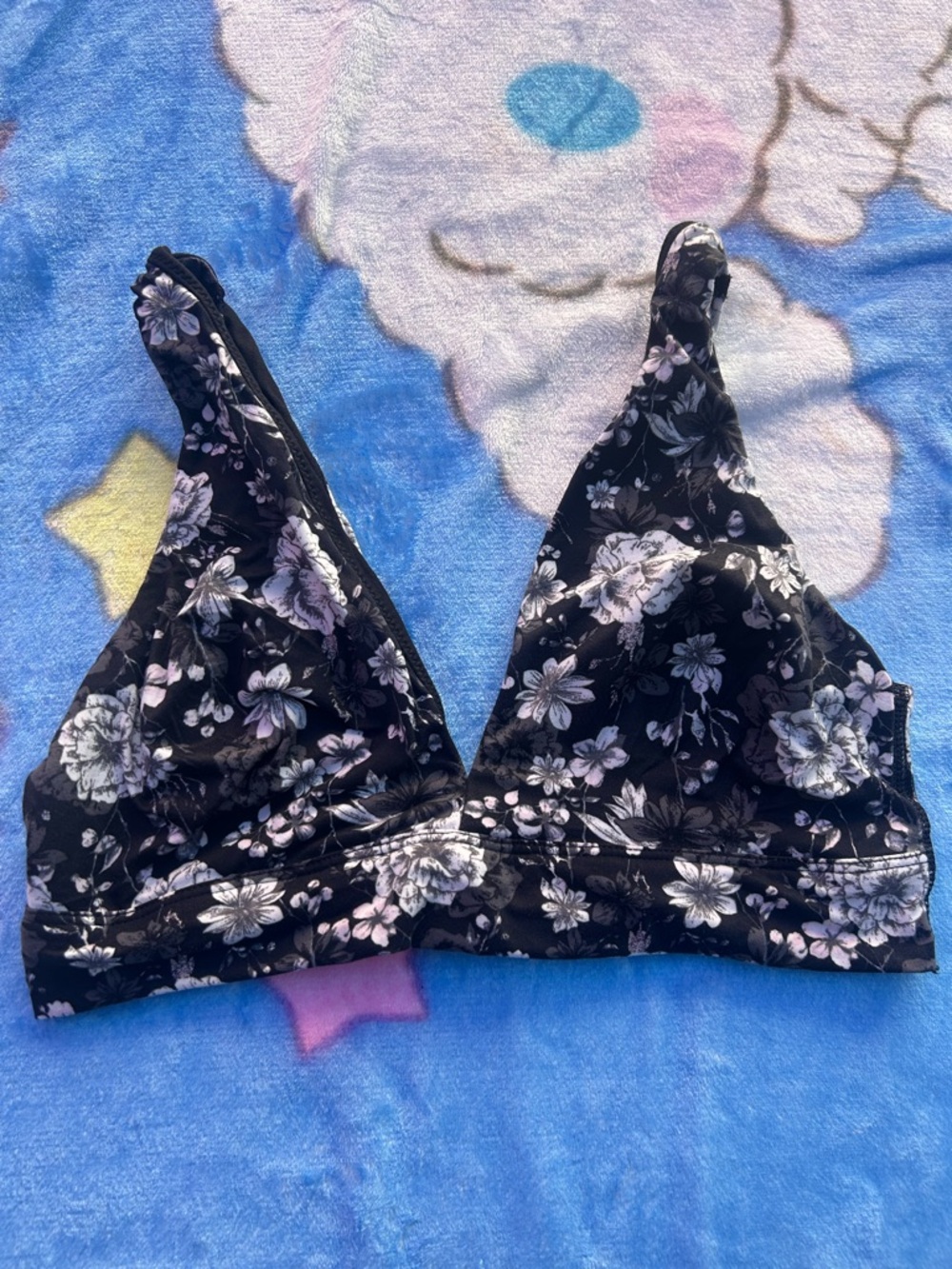 Victoria's Secret Black Floral Triangle Bralette